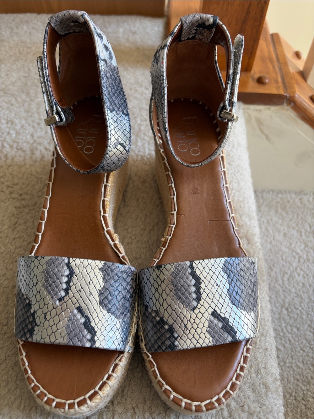 Franco Sarto Snake-Print Espadrille Wedge Sandals - Sz 8 NWOT!